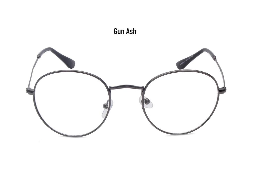 Retro Metal Round Patterned Edge Eyeglasses 3447 - Trendy Harajuku-Inspired Plano Glasses