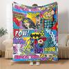 Superhero Comic Collage Flannel Blanket Super Soft Warm Cozy Blanket For Sofa Bed Office Travel Allseason Home Decor Gift