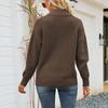 Женский И Зимний Вязаный Модный Однотонный Лоскутный Пуловер С Длинным Рукавом Свитер