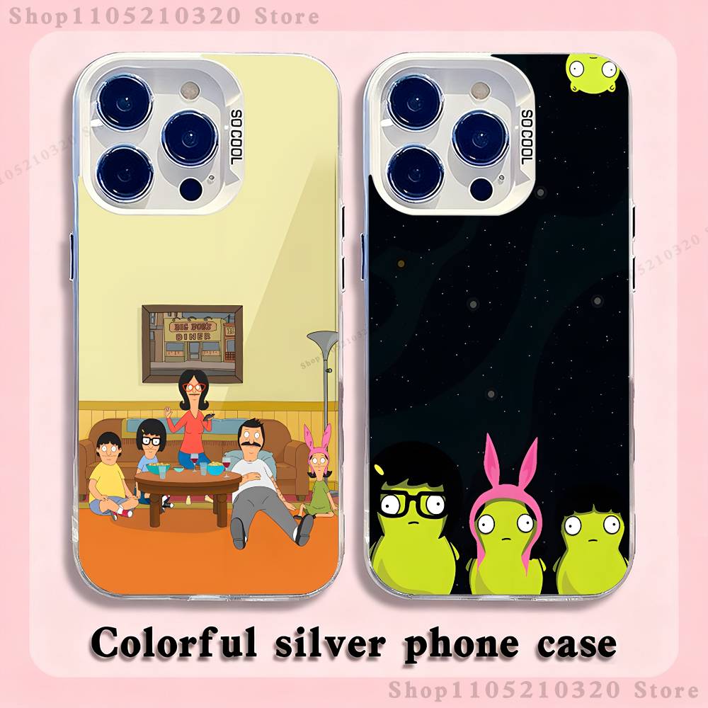 Cartoon B-Bobs Burgers Phone Case For iPhone 17,16,15,14,13,12,11,Pro,XS,Max,Plus,Mini,SE4,E white Matte Shockproof Cover