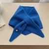 Solid color knitted triangular scarf women's new autumn and winter warm versatile cross small scarf shawl high sense