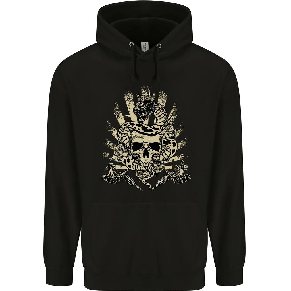 Tattoo Skull Snake Tattooist Biker Gothic Hoodie