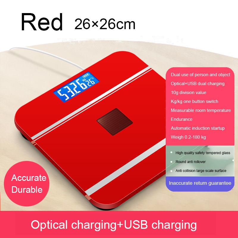 Цифровые весы, вес тела, USB + оптическая зарядка, Bluetooth, умный беспроводной анализатор жира BMI, портативное общежитие для ванной комнаты для девочек