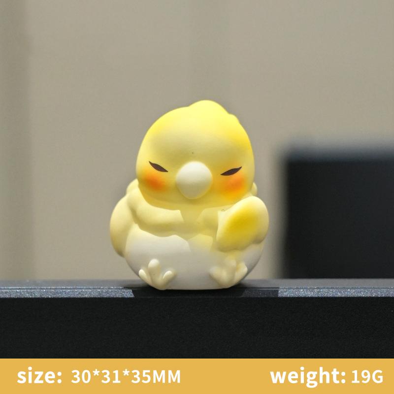 Adorable Cute Mini Yellow Chick Figurines Cartoon Design Small Statue for Home Office Desk Coffee Table Decor