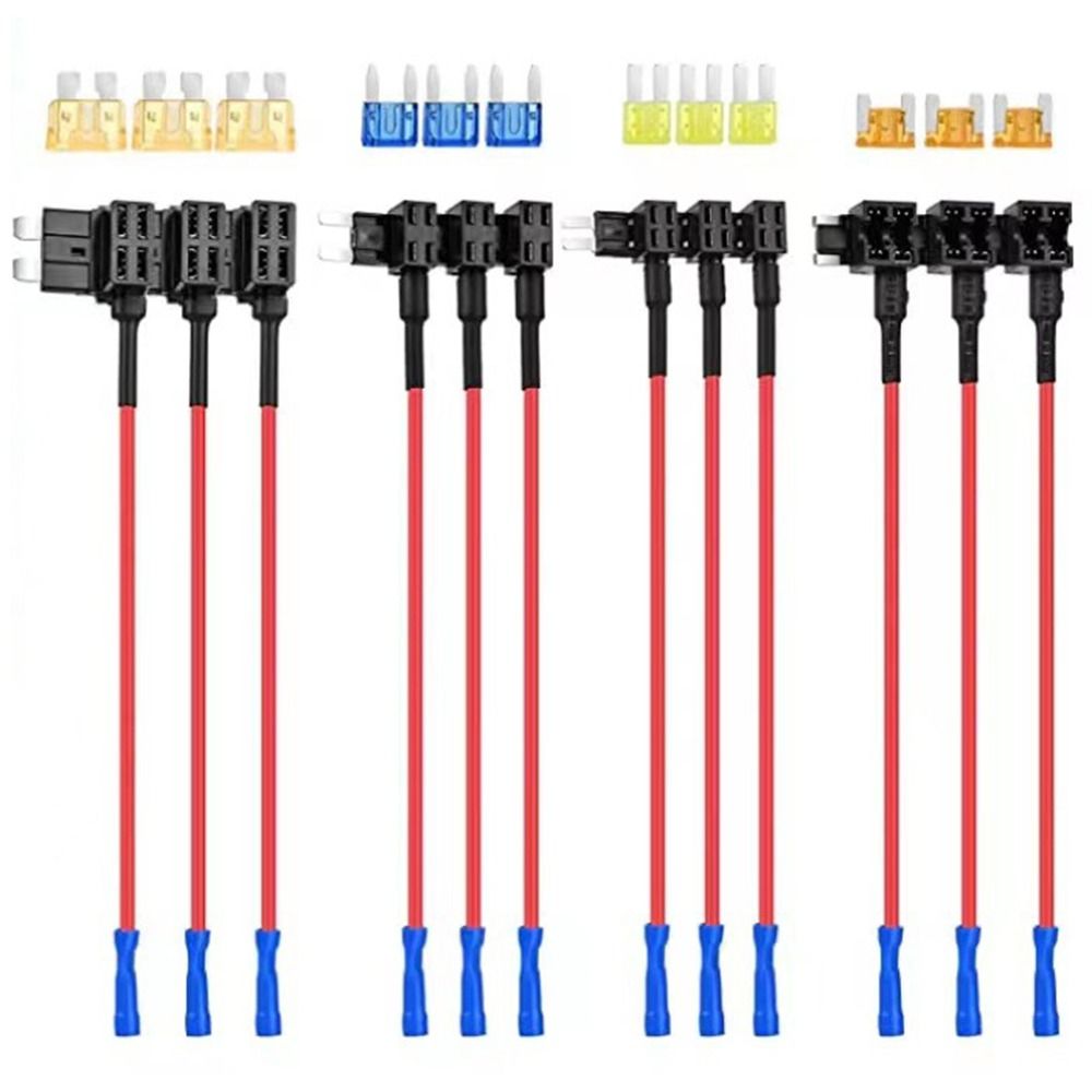 4 Types Low Profile Mini Fuse Taps Upgraded Fuse Adapter Jumper for Cars Trucks
