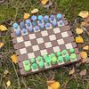 1 Set Magnetic Forest Mushrooms Chess Game with Roll-up Log Chessboard Kids Adults Portable Travel Educational Checker Board Game Toy