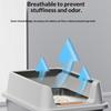 Нержавеющая сталь Лоток для кошачьего туалета с глубокими бортиками и фильтрующими педалями для уменьшения разбрасывания наполнителя Туалет для кошек для чистой среды