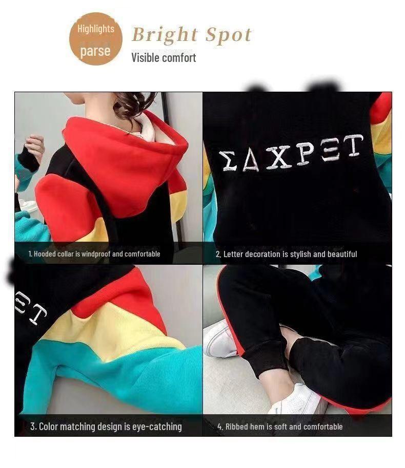 Girls' Plush Suit: Trendy Autumn-Winter 2025 Sweatshirt for Middle and Large Children.