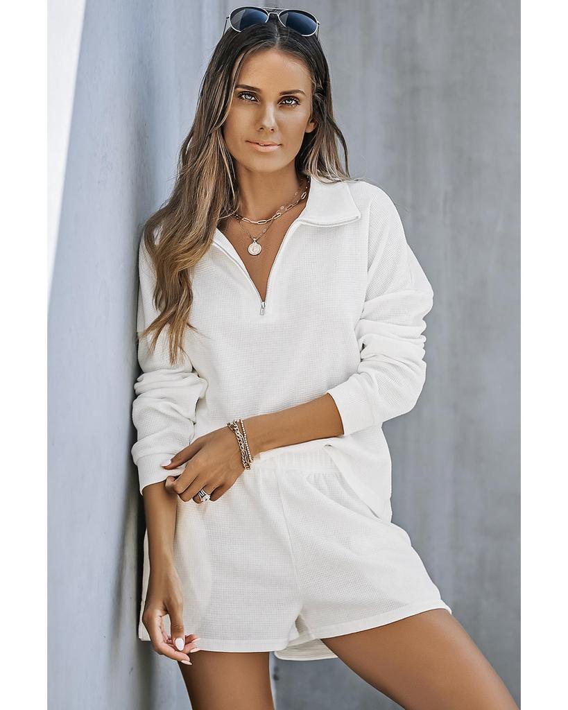 Azura Exchange Комплект из толстовки с застежкой-молнией и шорт с высокой талией