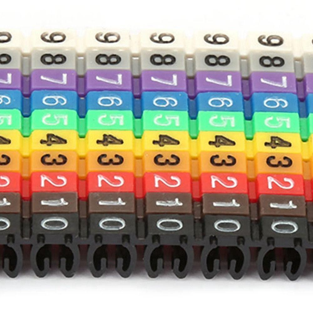 100PCS Snap-fit design Wire Number Label Plastic Materia Wire Label Tube Cable Marker  Wire Marking