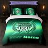 Werder Bremen FC Custom Name Text Bedding Set 1 Duvet Cover+2 Pillowcases Soccer Logo Personalized Gift For Special Occasion Bedroom Decor