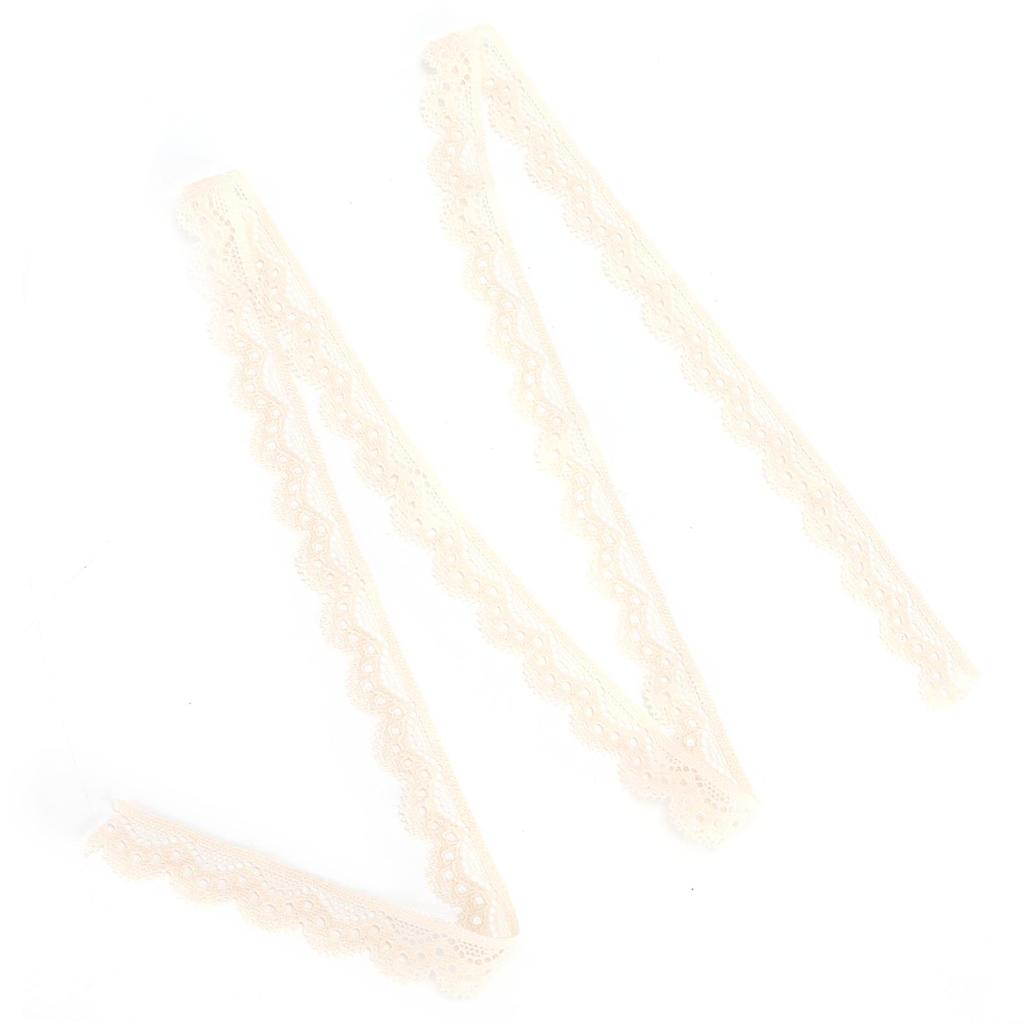 10 Yard Lace Ribbon 1.5cmWidth Beige Single Side Wavy Nylon for Jewelry Design Flower Arrangement