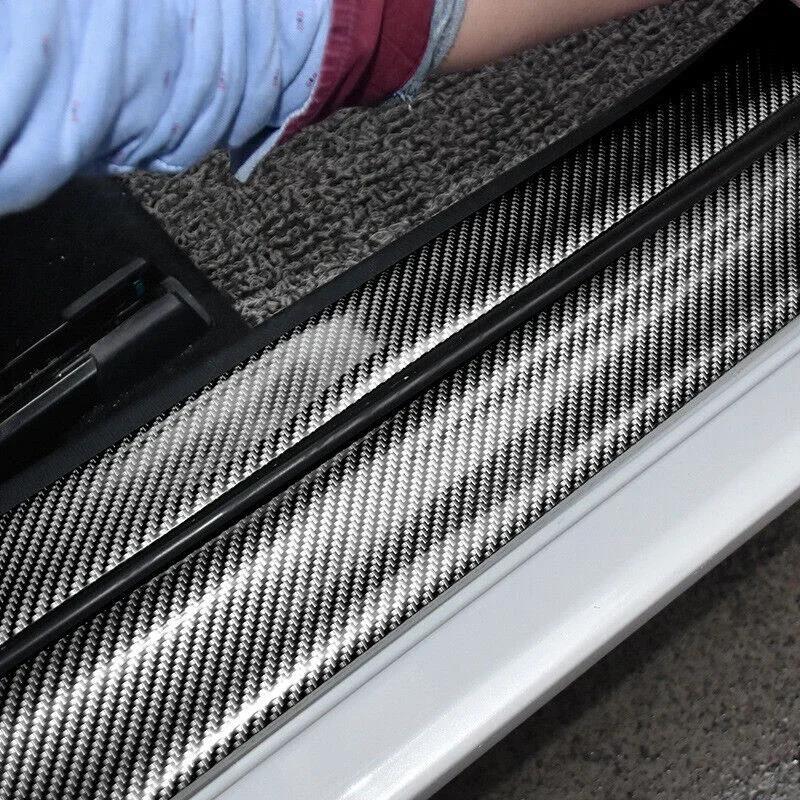 Universal Car Stickers Doorsill Bumper Threshold Step Carbon Fiber Protector Guard Strip Sticker Anti Scratch Strips Film Interior Mirrors 6