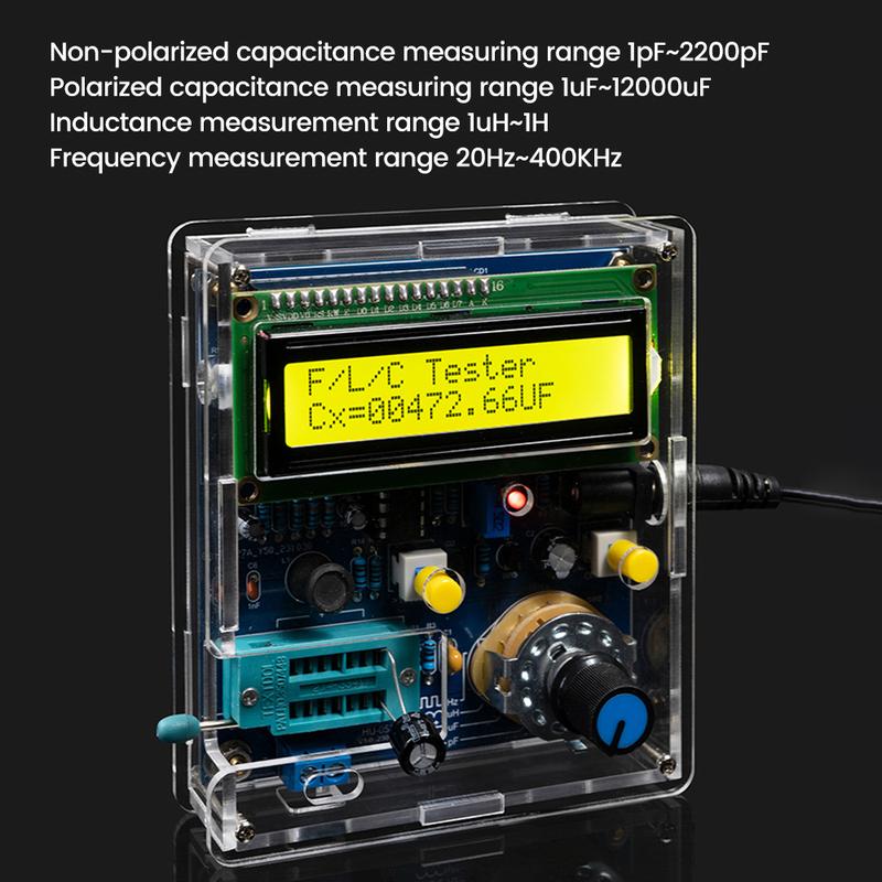 Цифровой измеритель индуктивности и емкости высокой точности DC5V, набор для DIY с USB-кабелем для передачи данных, ЖК-частотомер