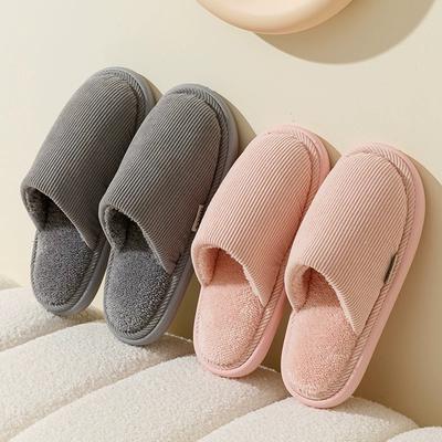 Женские тапочки с флисовой подкладкой, теплые домашние тапочки для помещений, нескользящая подошва из ЭВА, парные домашние удобные зимние хлопковые тапочки