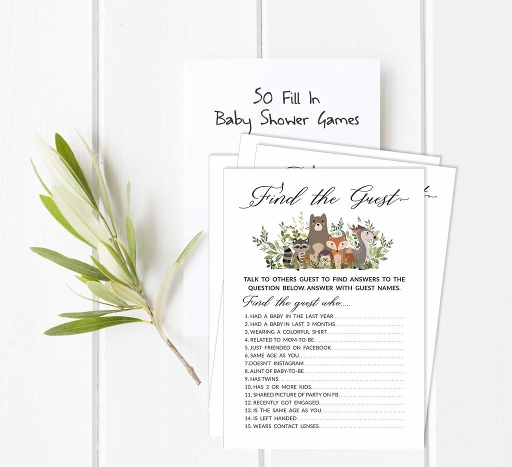 Inkdotpot Листья и Животные Набор Игр для Детского Праздника 50 Штук BabyA  AlphabetA  ABCA  Игра Гендерно Нейтральная Вечеринка