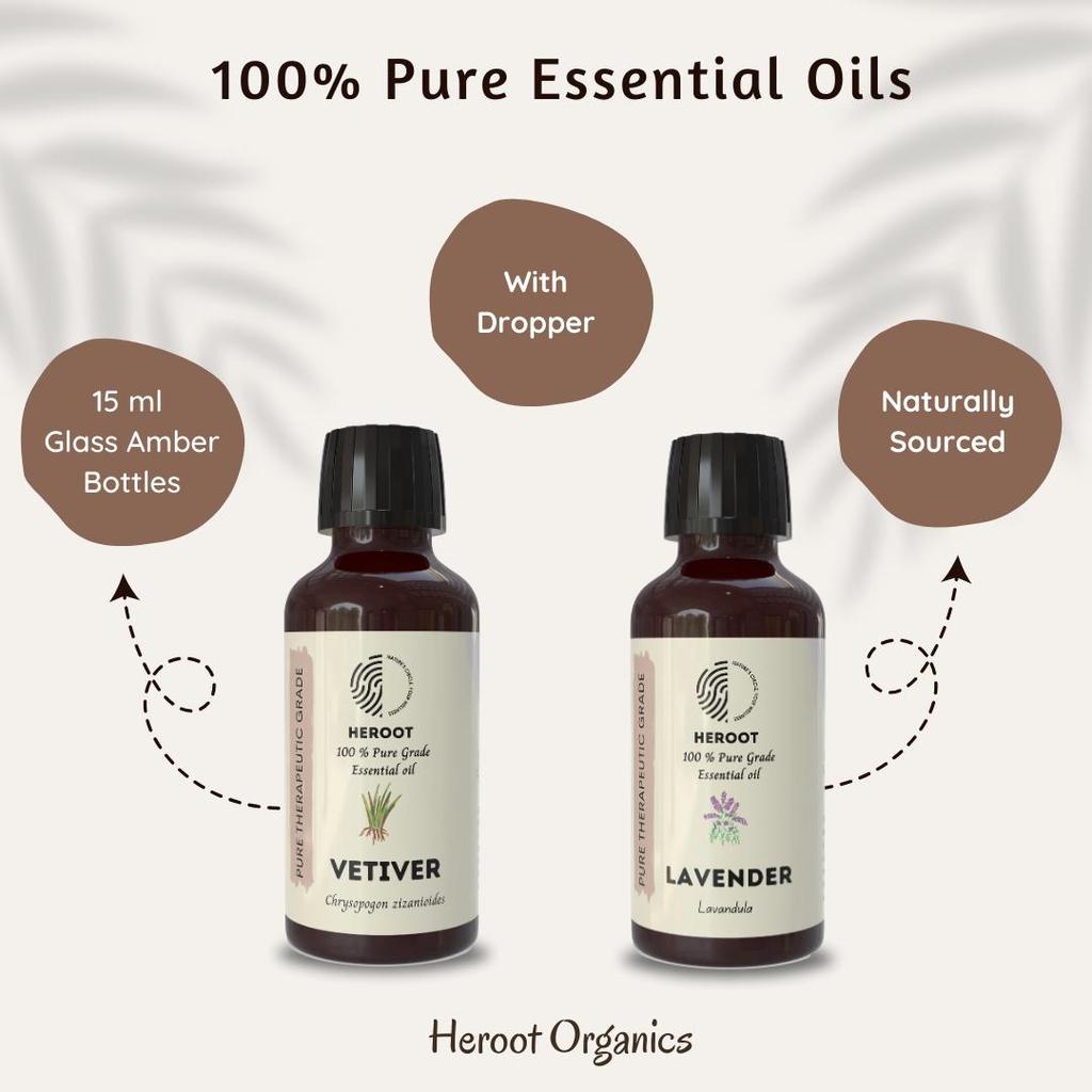 Heroot Ароматерапевтический набор для сна | Эфирные масла лаванды и ветивера