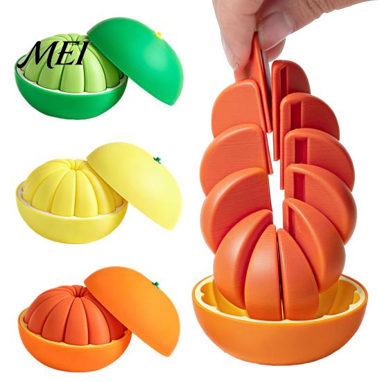 PLA Orange Toy 3D Printed Fidget Toy, Stress Relief Simulated Fake Fruit Ornament Model Decoration for Home Office