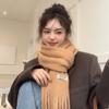 Long Tassel Winter Cashmere Scarves Plush Long Shawl Classic Winter Wool Scarf  Girl