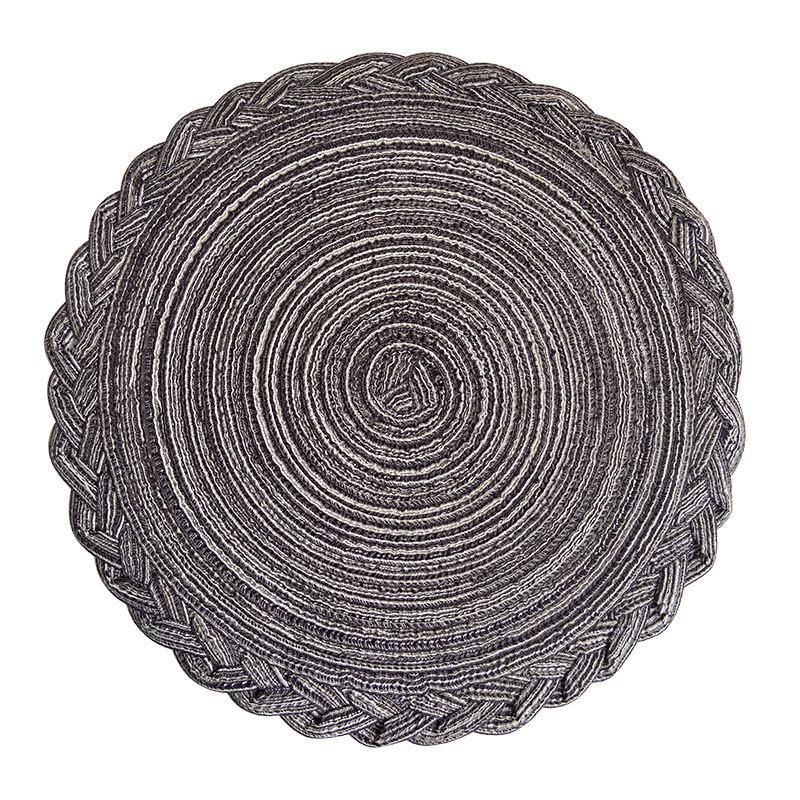 Christmas imitation cotton yarn placemat ins braided thermal insulation mat semi-handmade round coaster ramie mat