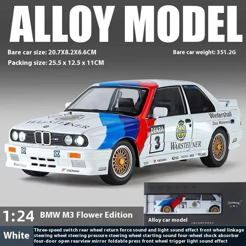 Новый 1:24 BMW M3 литая модель автомобиля со звуком и светом для дома коллекция хобби украшения ретро симулятор автомобиля модные игровые украшения мальчики подарок