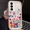 Мягкий ТПУ чехол для телефона Samsung Galaxy S24 S25 Ultra S23 S22 Plus S23 FE A55 A54 A15 A56 A16 A53 5G с рисунком цветов, задняя крышка