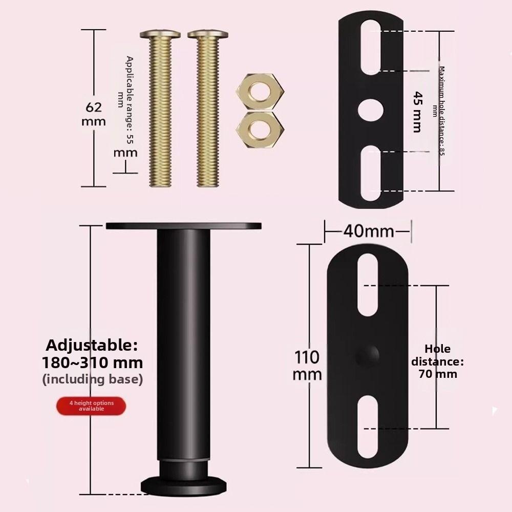 Metal Bed Frame Support Legs Adjustable Furniture Legs  for Sofa/Dresser/Chair/Cabinet