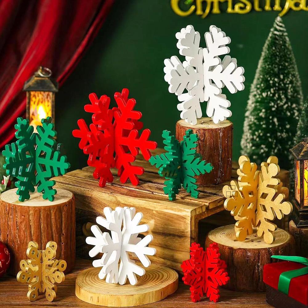 3D Wooden Snowflake Ornament for Tiered Tray & Party Centerpiece