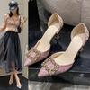 Fashion Women High Heel Pumps 6cm/9cm Pointed Toe Stiletto Low Heel Women's Shoes Office Lady Rhinestone Shoes Pink Heels Wedding
