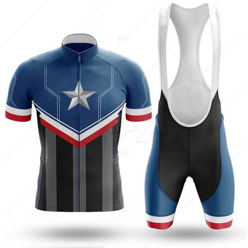 Cartoon Print Cycling Jersey Set Breathable Quick-Dry Short Sleeve Bike Apparel Ride