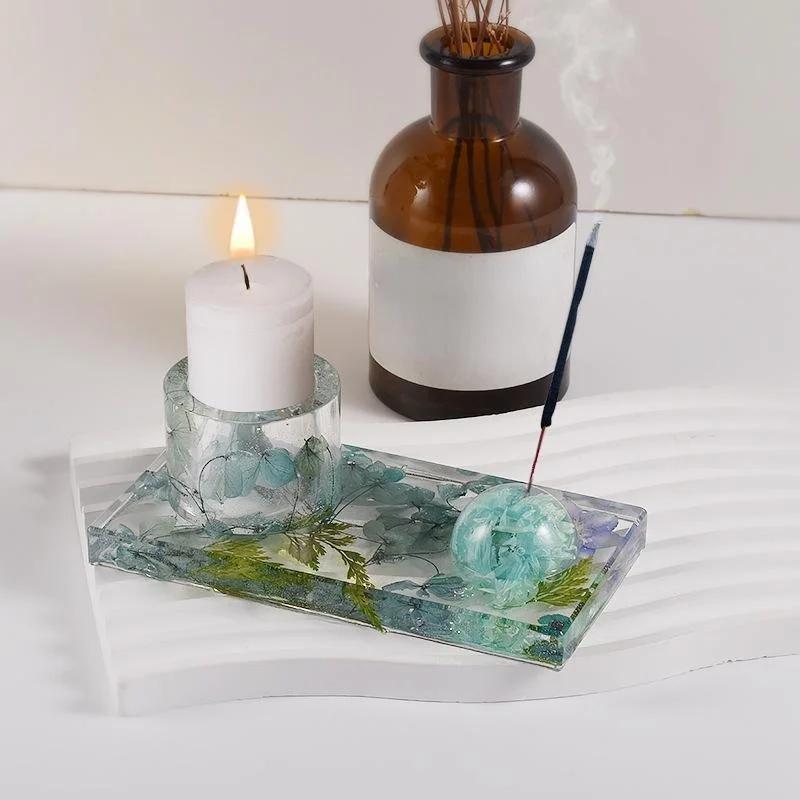 Силиконовая форма для изготовления подставки для благовоний, подсвечника, бетонной формы для цемента, подставки для спичек, гипсовых форм для смолы, материалы