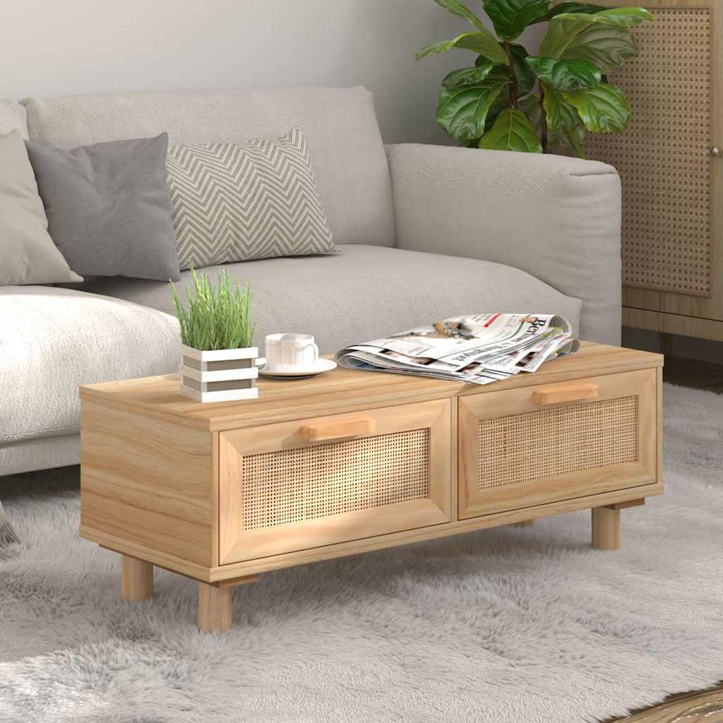 Coffee Table Brown 80x40x30 cm Engineered Wood & Solid Pine Wood