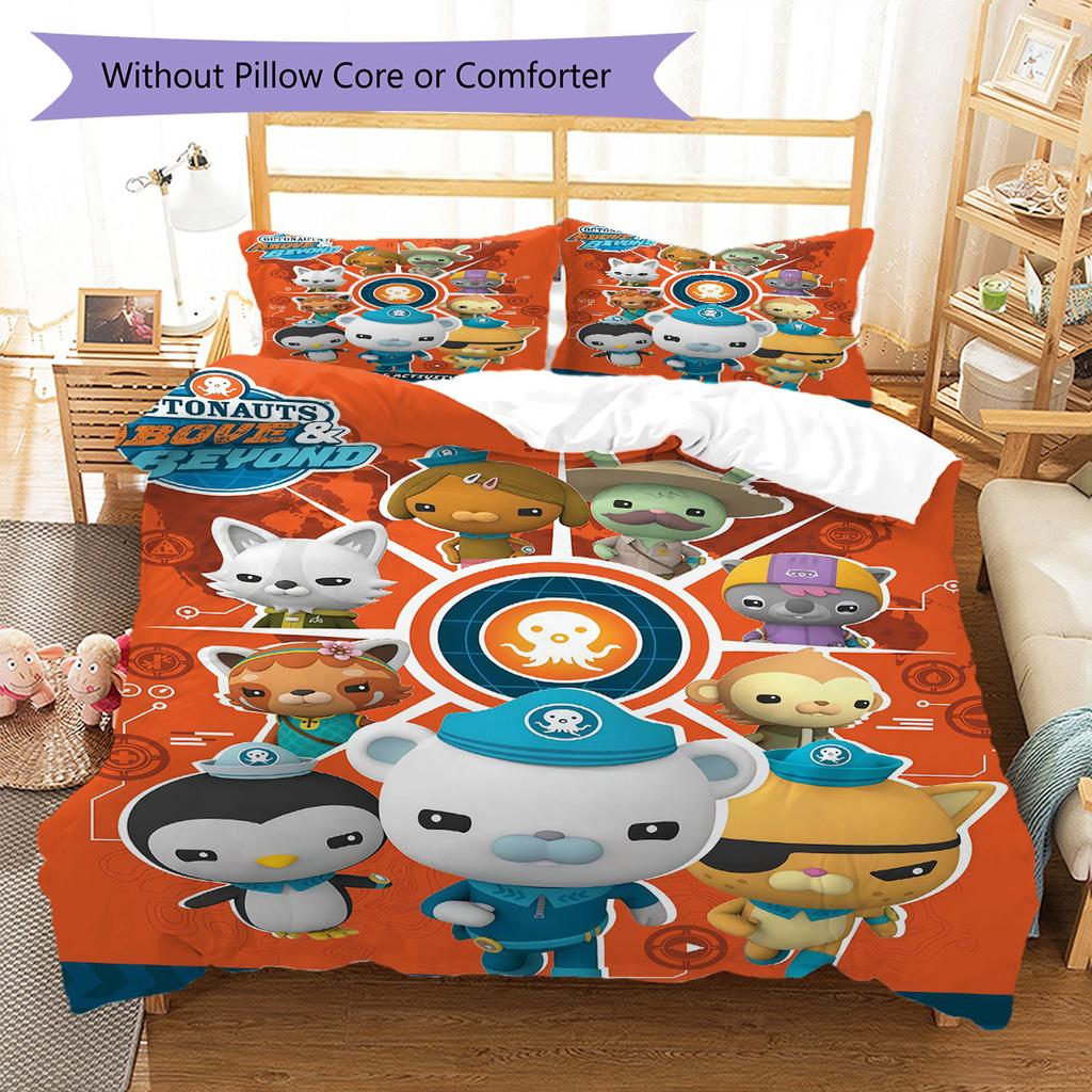 Octonauts Heroes Bedding Quilt Set Quilt Cover Pillowcase Home Decoration Birthday Gift (1 * duvet cover + 2 * pillowcase, without core)