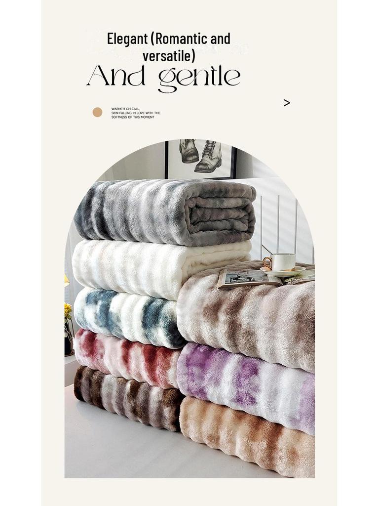 Цветное одеяло из искусственной кроличьей шерсти - уютный пузырчатый флис для весны и осени, идеально подходит в качестве подарка или пледа на диван.