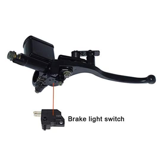 22mm Left Hydraulic Brake Master Cylinder with Handle Lever for and 150cc and UTVs with Parking 7/8" 50cc, 70cc, 90cc, 110cc, 125cc, Quads, 4-Wheel