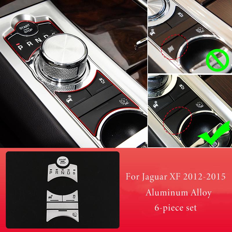 For Jaguar XF XJ 2010-2019 Car Modification Interior Central Control Shift Panel Button Decoration Sticker Car Accessories NN56
