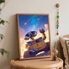 Disney WallE digital oil painting diy handpainted coloring painting home decoration, galaxy robot wall art for aesthetic room decor