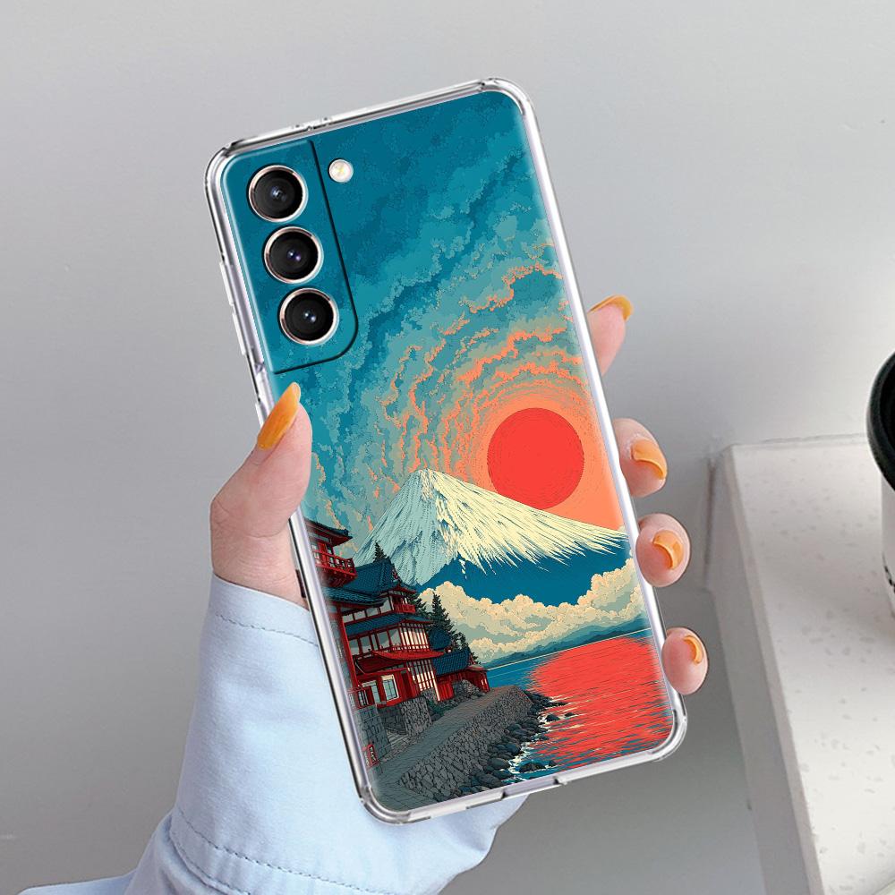 Чехол для телефона Samsung Galaxy S26 S25 S24 S23 S22 Ultra S20 S21 FE 5G Plus Мягкий прозрачный чехол Японский стиль Искусство Япония