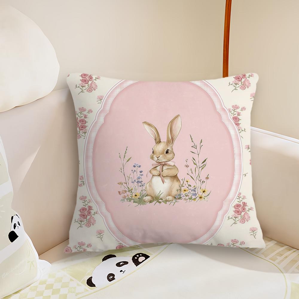 cushion cover Plush Fabric Soft Double Sided Print Sofa Cartoon Cushion Cover Throw Pillow Rabbit cute Covers