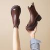 Thick-soled Martin boots for women, new short boots in autumn and winter, fleece cigarette boots, fashion single boots