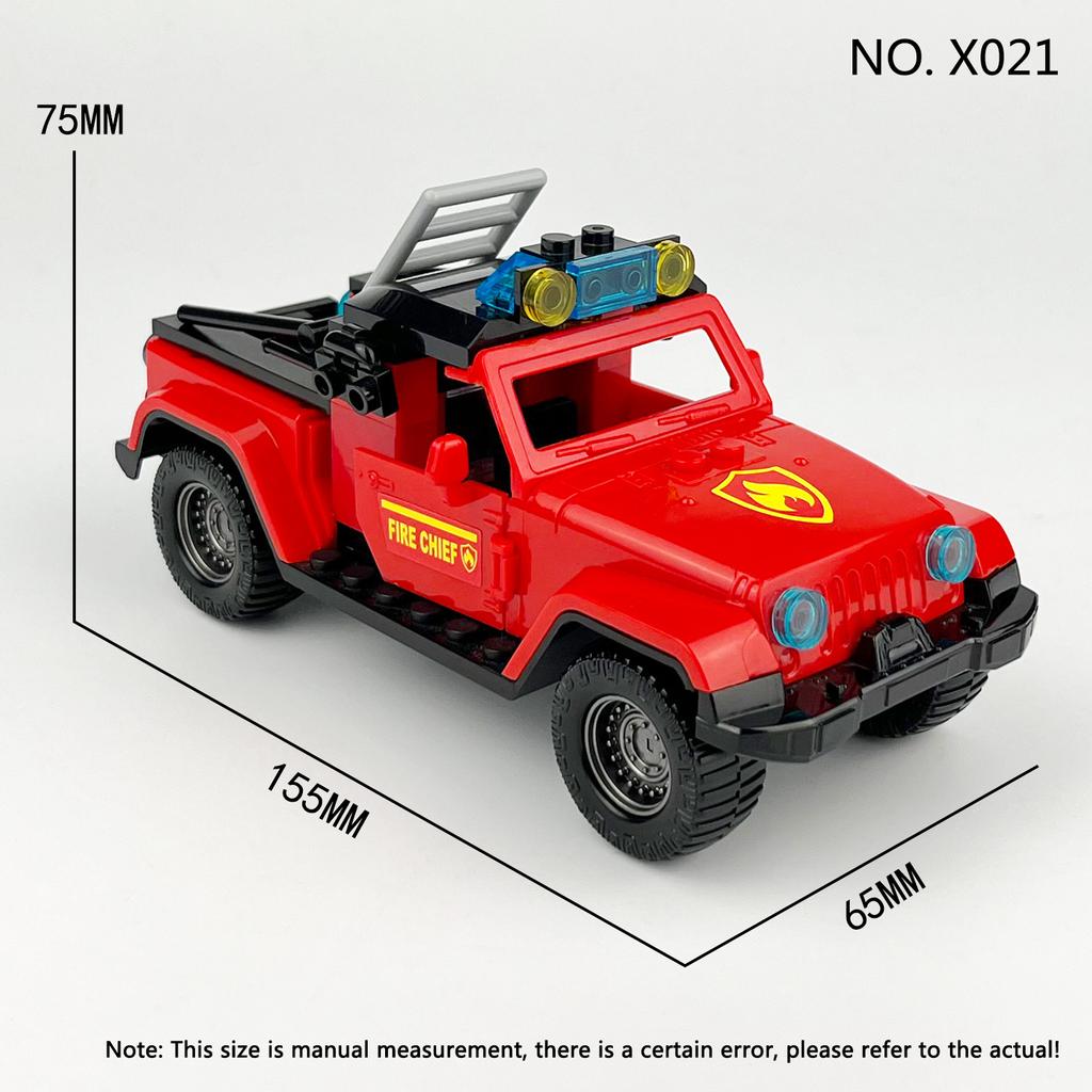 City Series Red Fire Rescue Truck Fire Truck Building Blocks Toy Gift for Children