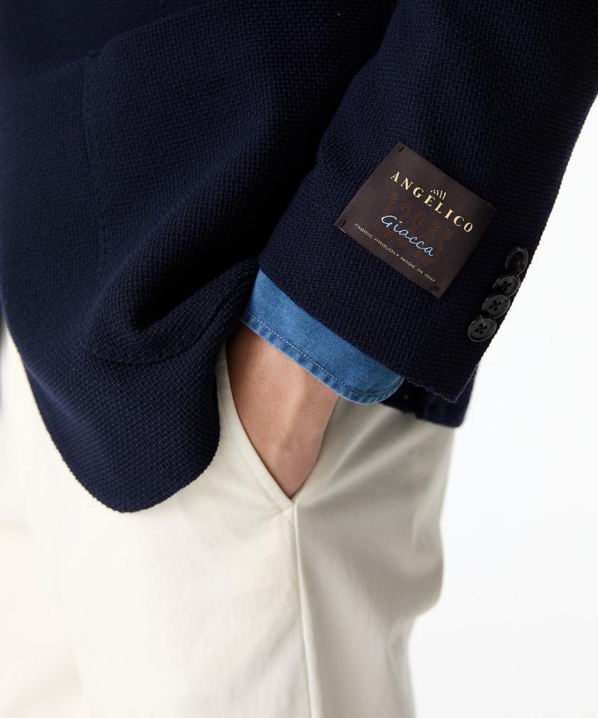 Man On The Boon Notched Lapel Wool Blend Single Jacket_Navy 4714302003