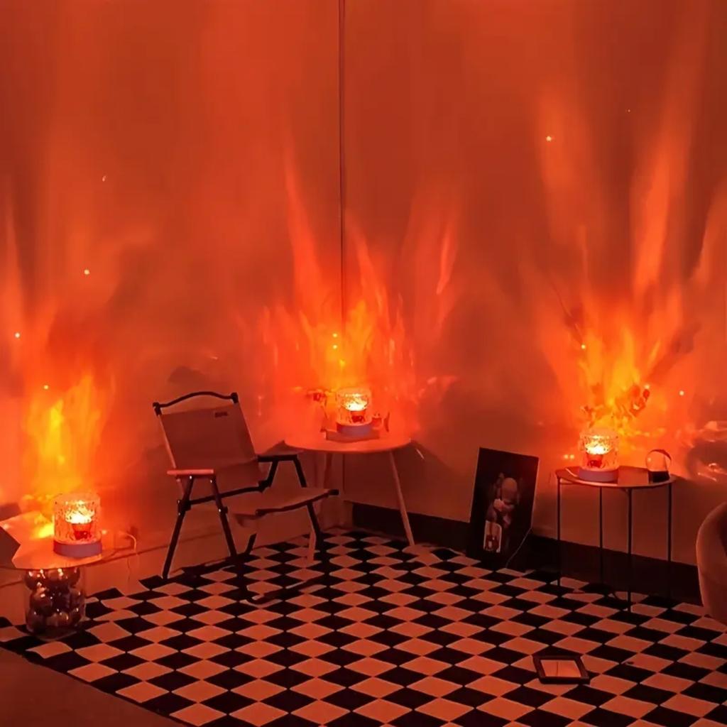 RGB16 цветной окружающий свет с эффектом ряби на воде, атмосфера света и тени в спальне, вращающаяся настольная лампа, прикроватный ночник