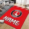 Custom Name,Charlton Athletic Home Sofa Decoration for Living Room & Bedroom, Non‑Slip Play Flannel Floor Mat for Game Room