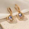 1 пара изысканных геометрических висячих сережек в форме капли для женщин, ювелирные изделия из кубического циркония, аксессуары для свадебной вечеринки