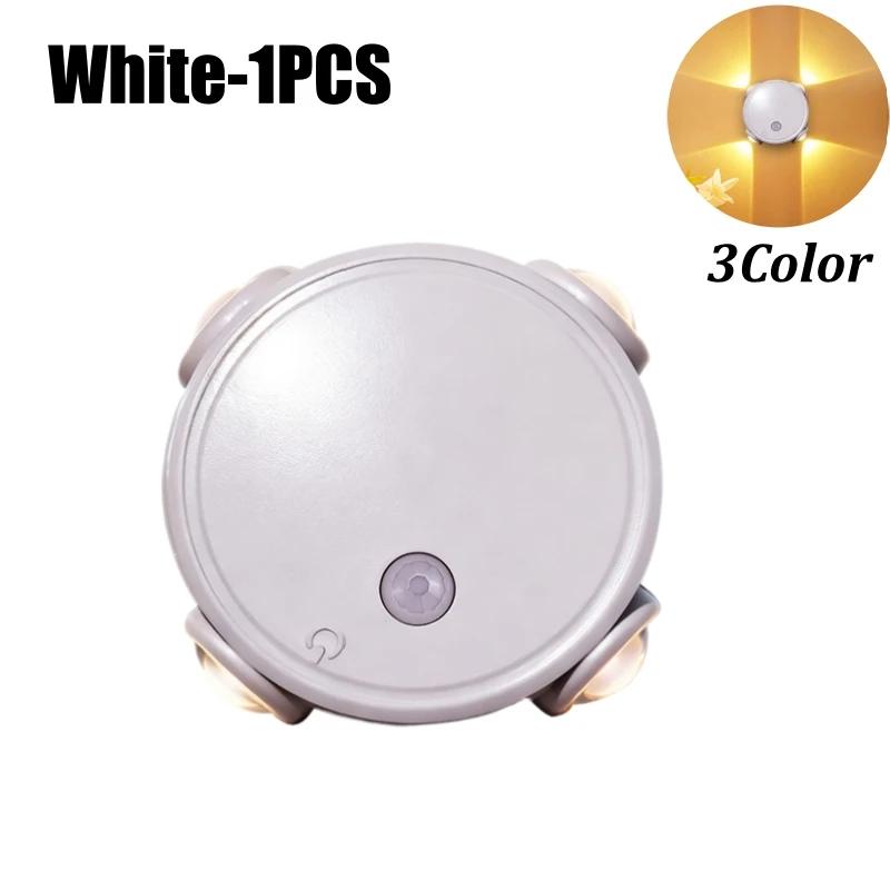 Магнитный ночник с датчиком движения, перезаряжаемый от аккумулятора, беспроводной настенный светильник для лестниц, шкафов, прикроватных тумбочек,