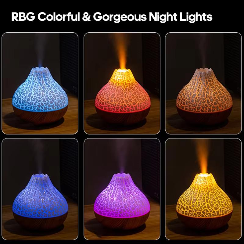 Увлажнитель воздуха 300 мл Volcano Desktop Electric USB Humidificadore Water Mist Diffuser Purifier Freshener With 7 Colors Night