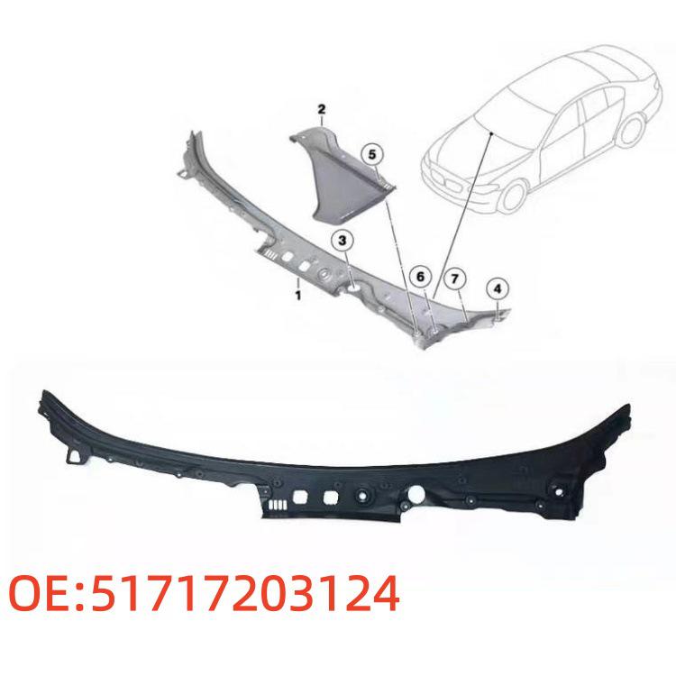Available: Windshield Cover Wiper Deflector for BMW 5 Series F10/F18 (Part 51717203124)