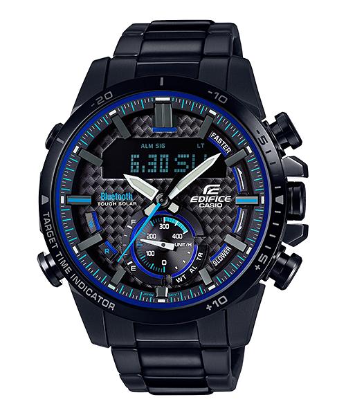 Casio Мужские кварцевые часы из нержавеющей стали с водозащитой 100 м ECB-800DC-1A
