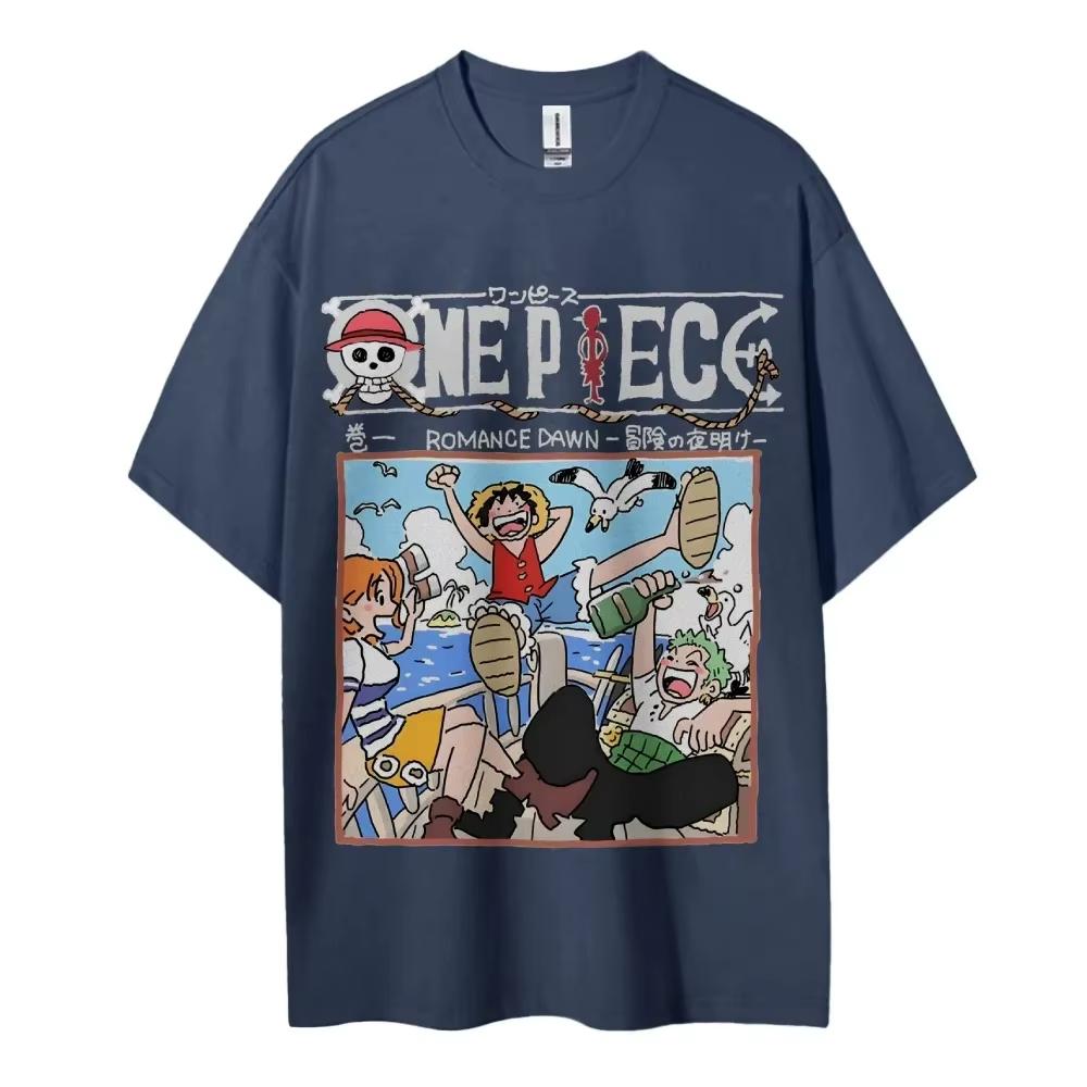 ONE PIECE Peripheral Products Unisexs Summer Casual Oversized Tee Breathable Cotton Daily Lounging and Comic Themed Parties